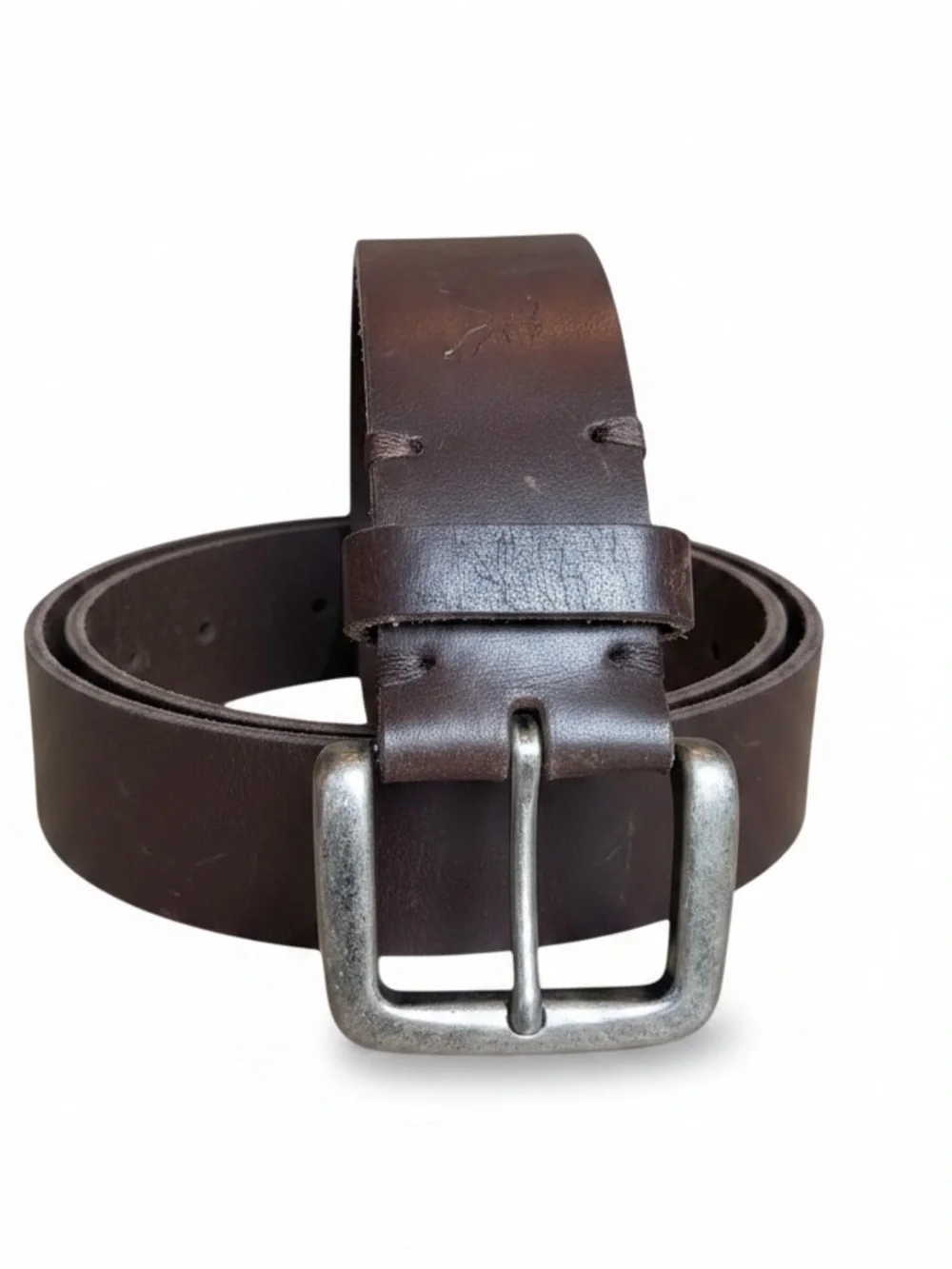 Vintage American Eagle Outfitters Brown Leather Wide Belt Eagle Sz 32 Rugged